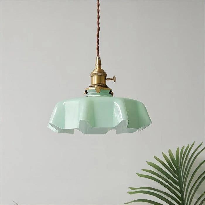 Retro Glass Flower Cream Pendant Light Hl183 7