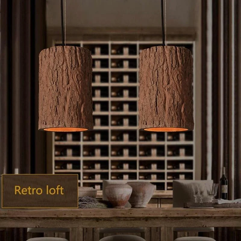 Retro Loft Nordic Stump Style Cement Pendant Lights 749694