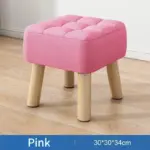 Retro pastel coloured padded ottoman stool