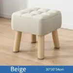 Retro pastel coloured padded ottoman stool