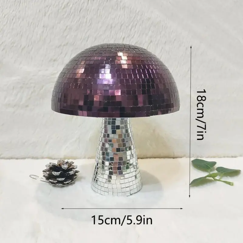 Retro purple mushroom disco mirror ball