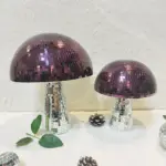 Retro purple mushroom disco mirror ball