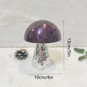 Retro Purple Mushroom Disco Mirror Ball