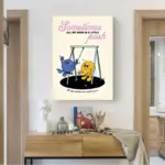 Retro style cartoon smile inspirational quote posters