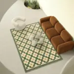 Retro style classic flower pattern rug