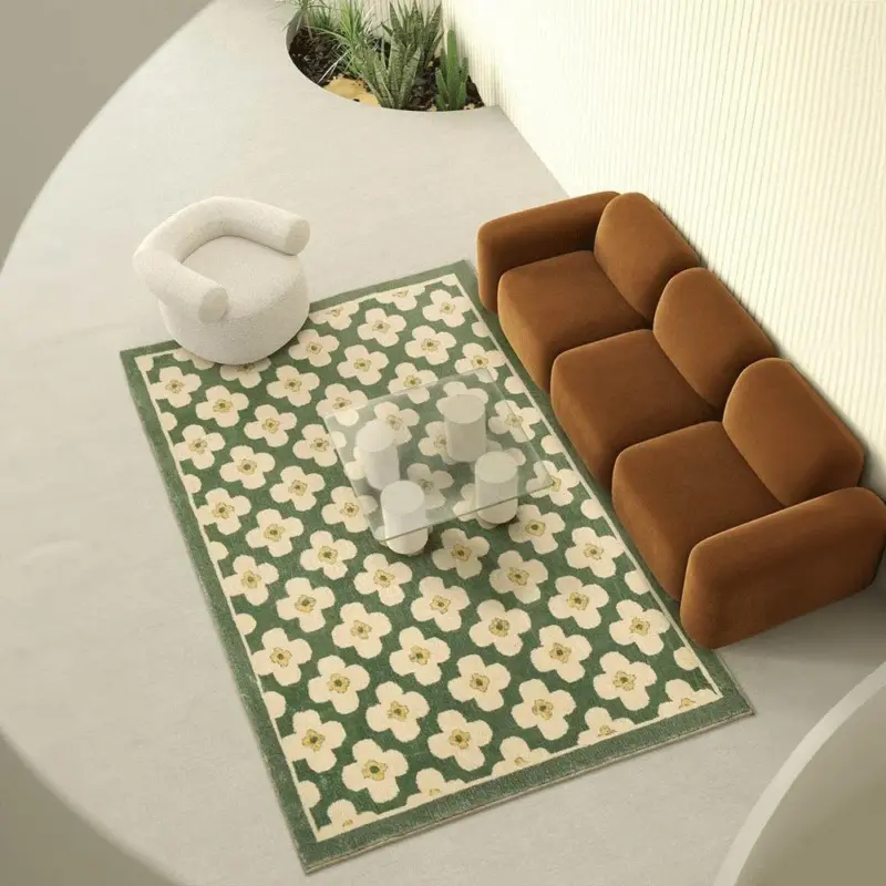 Retro style classic flower pattern rug