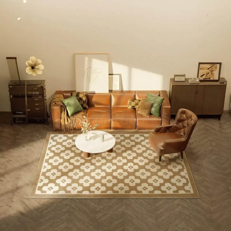 Retro style classic flower pattern rug
