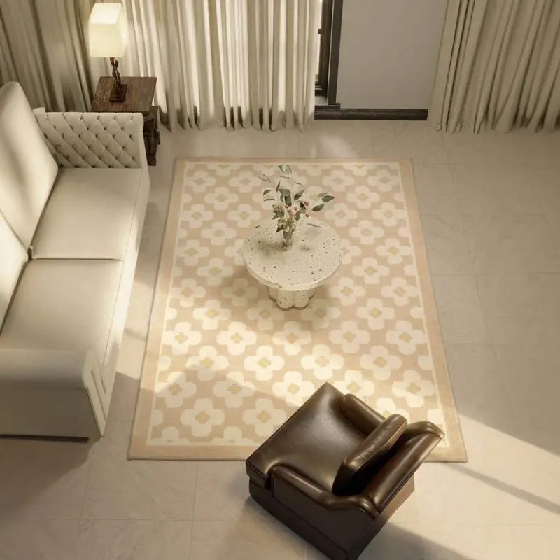 Retro style classic flower pattern rug