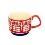 Retro style colourful stackable coffee mug