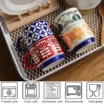 Retro style colourful stackable coffee mug