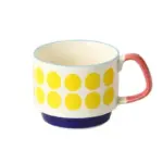Retro style colourful stackable coffee mug