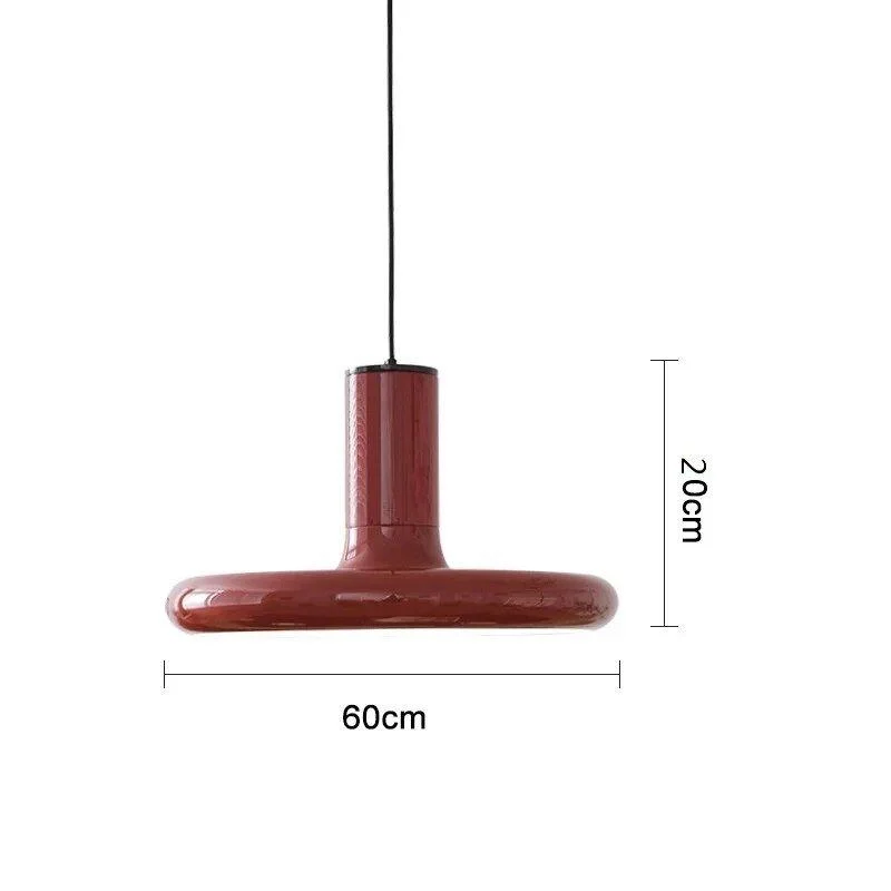 Retro Style Dark Red Saucer Pendant Light 115210