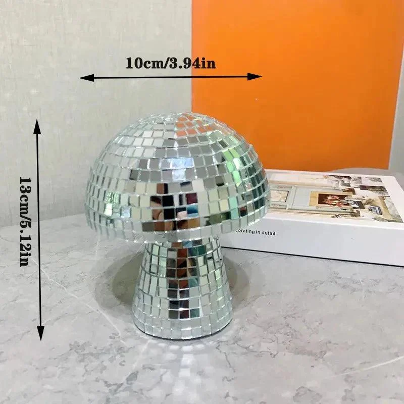 Retro Style Glass Disco Mushroom Decoration 230603