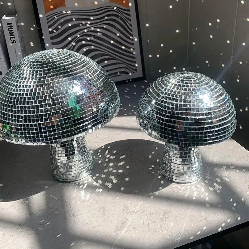 Retro Style Glass Disco Mushroom Decoration 417199