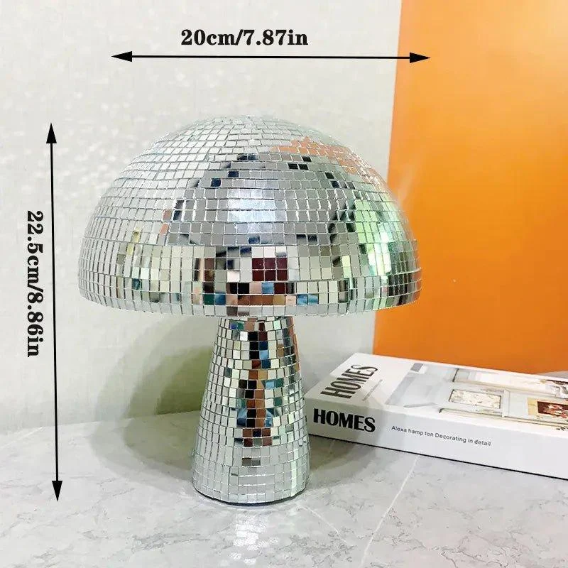 Retro Style Glass Disco Mushroom Decoration 645372