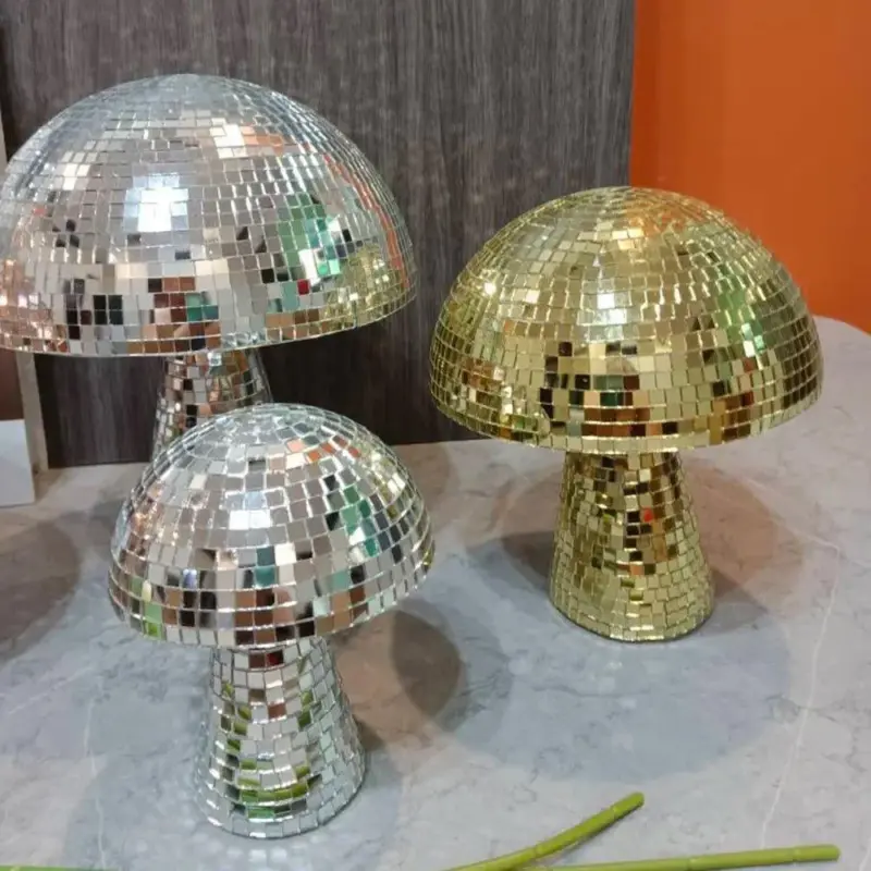 Retro style glass disco mushroom decoration