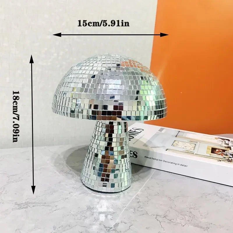 Retro Style Glass Disco Mushroom Decoration 753295