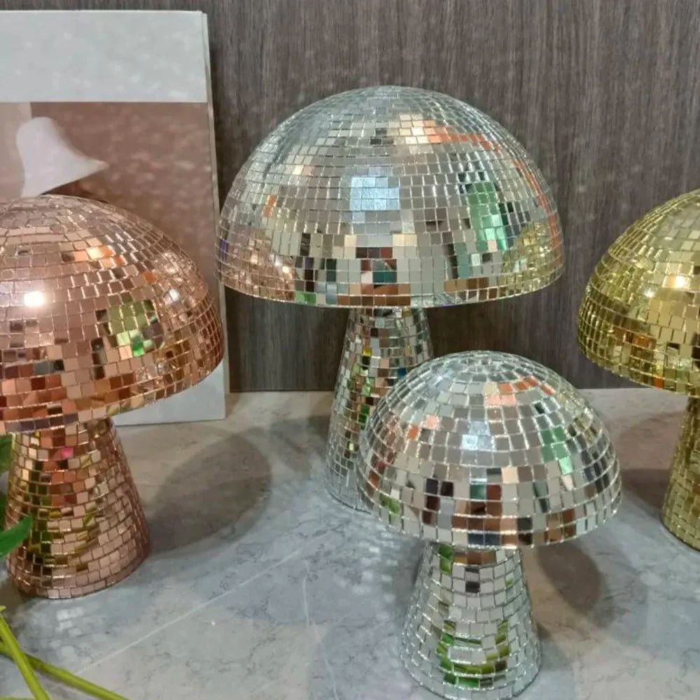 Retro Style Glass Disco Mushroom Decoration 764770