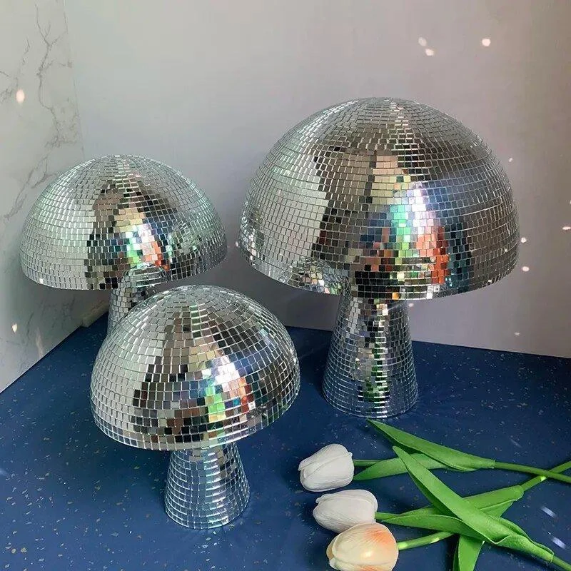 Retro Style Glass Disco Mushroom Decoration 895630