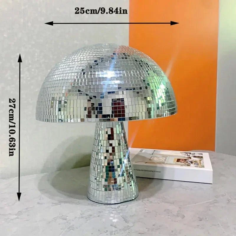 Retro Style Glass Disco Mushroom Decoration 935653