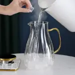 Retro style glass water jug matching cups set