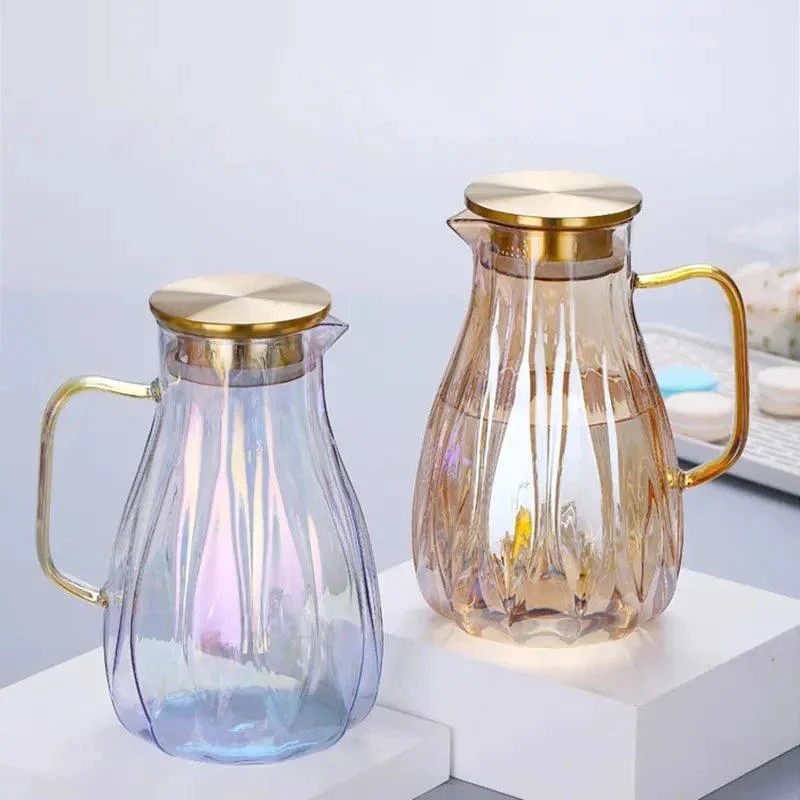 Retro Style Glass Water Jug Matching Cups Set 179351