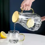 Retro style glass water jug matching cups set
