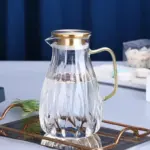 Retro style glass water jug matching cups set