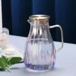 Retro style glass water jug matching cups set