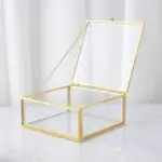 Retro style gold glass jewellery tray