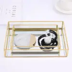 Retro style gold glass jewellery tray