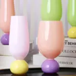 Retro style pastel coloured tulip goblet