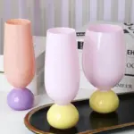 Retro style pastel coloured tulip goblet