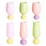 Retro style pastel coloured tulip goblet