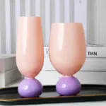 Retro style pastel coloured tulip goblet