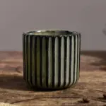 Retro style ribbed ceramic tea cup