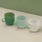 Retro style stackable jade green mug