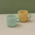 Retro style stackable jade green mug