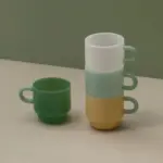 Retro style stackable jade green mug