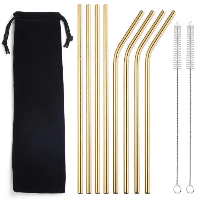 Reusable metal drinking straws 8pcdrinkswareliving simply house