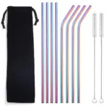 Reusable metal drinking straws 8pcdrinkswareliving simply house