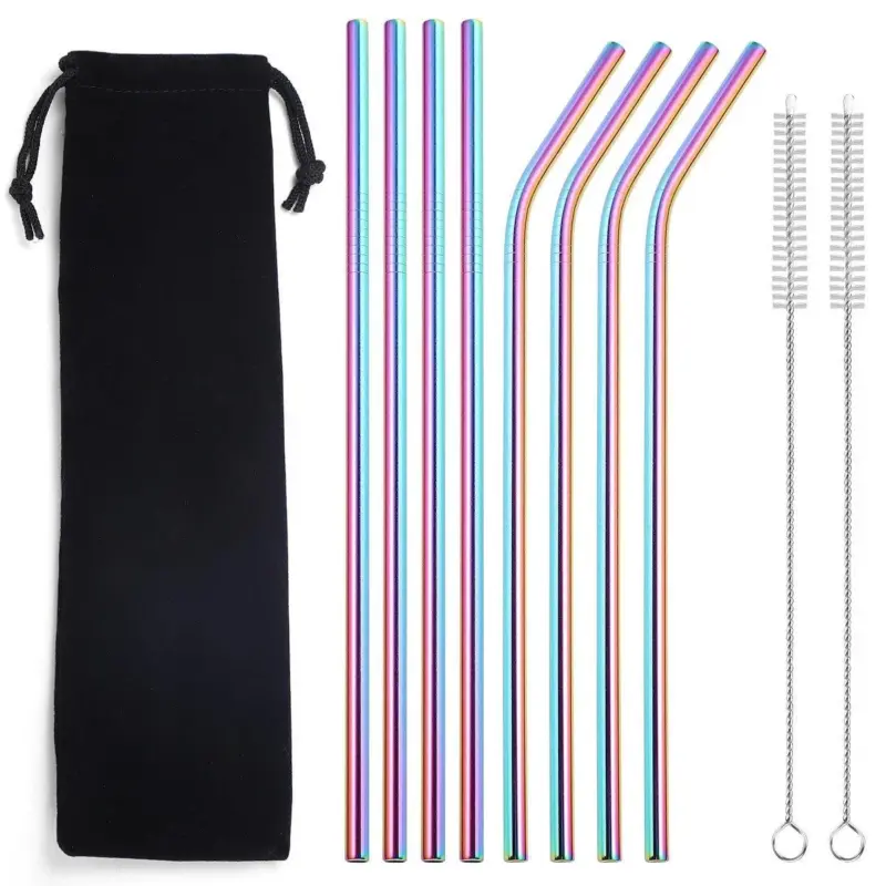 Reusable metal drinking straws 8pcdrinkswareliving simply house