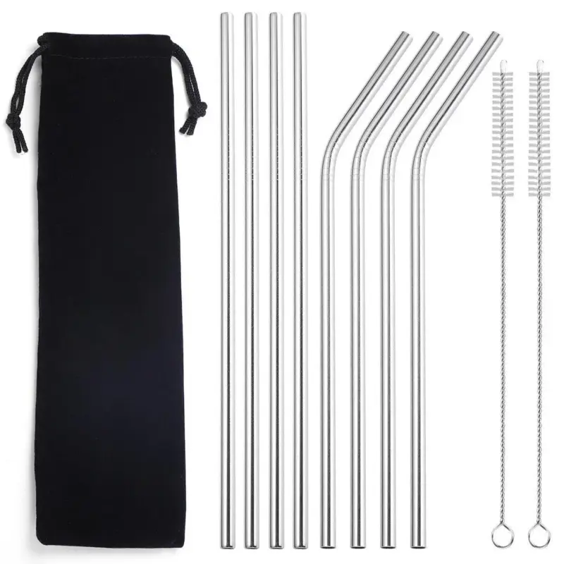 Reusable metal drinking straws 8pcdrinkswareliving simply house