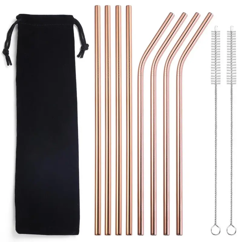 Reusable metal drinking straws 8pcdrinkswareliving simply house
