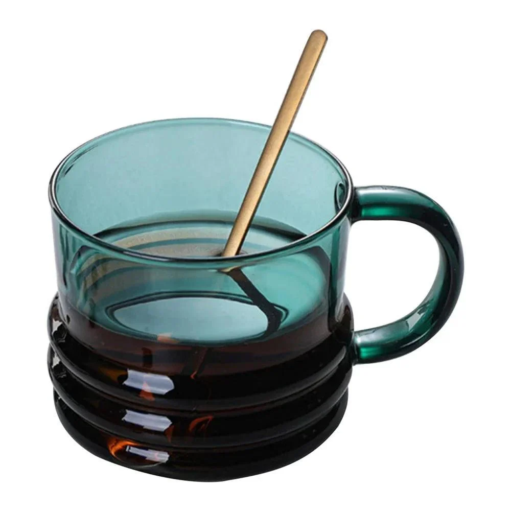 Ribbed Bottom Solid Colour Glass Mug 733948