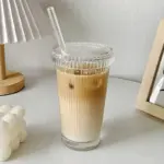 Ridged glass cup with strawdrinkswareliving simply house