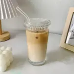 Ridged glass cup with strawdrinkswareliving simply house