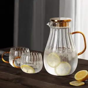 Ridged Heatproof Glass Jug And Cupsdrinkswareliving Simply House 374935