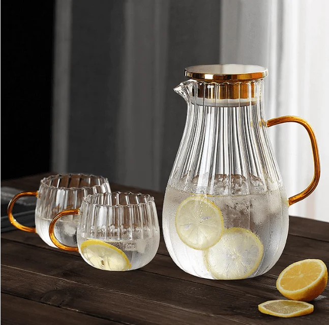 Ridged Heatproof Glass Jug And Cupsdrinkswareliving Simply House 374935