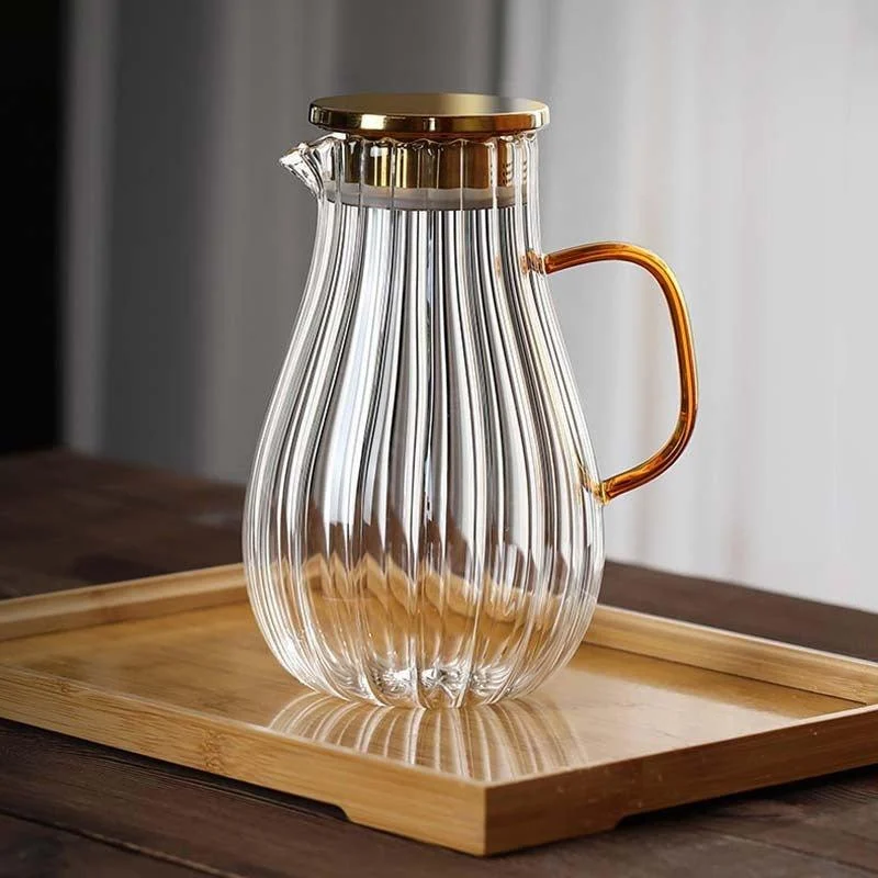 Ridged Heatproof Glass Jug And Cupsdrinkswareliving Simply House 792615